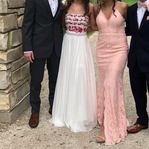 White Sherri Hill Beaded Prom Dress